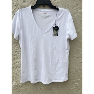 Mavi Super Soft Basics White V-Neck Short Sleeve Tee Shirt XL NWT